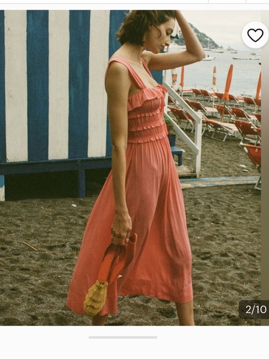 Doen Dresses & Skirts - DÔEN Carolynn Dress Coral Rose NWT Medium Romantic Ruffle Midi Dress
